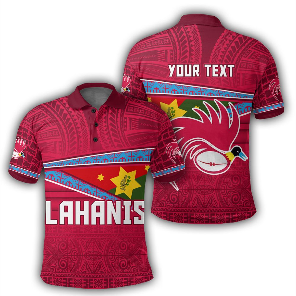 Polynesian Pride Apparel Polo Shirt Goroka Lahanis Polo Shirt Flag Tapa Pattern Stronic Style Unisex Red - Polynesian Pride
