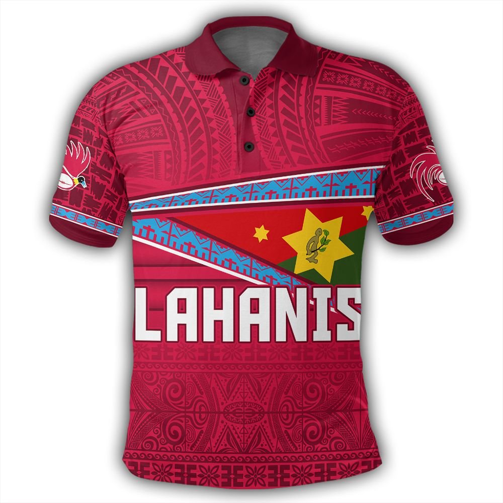 Polynesian Pride Apparel Polo Shirt Goroka Lahanis Polo Shirt Flag Tapa Pattern Stronic Style - Polynesian Pride
