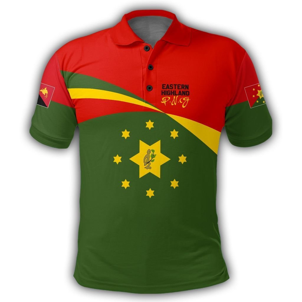 Polynesian Pride Apparel Eastern Highland Polo Shirt PNG Flag Style Unisex Green - Polynesian Pride