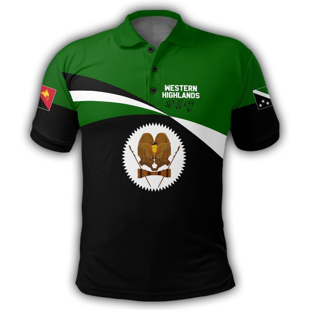 Polynesian Pride Apparel Western Highlands Polo Shirt PNG Flag Style Unisex Green - Polynesian Pride