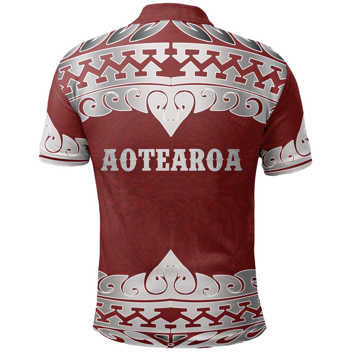 Polynesian Pride Apparel Aotearoa Polo Shirt Koru Heart Red - Polynesian Pride