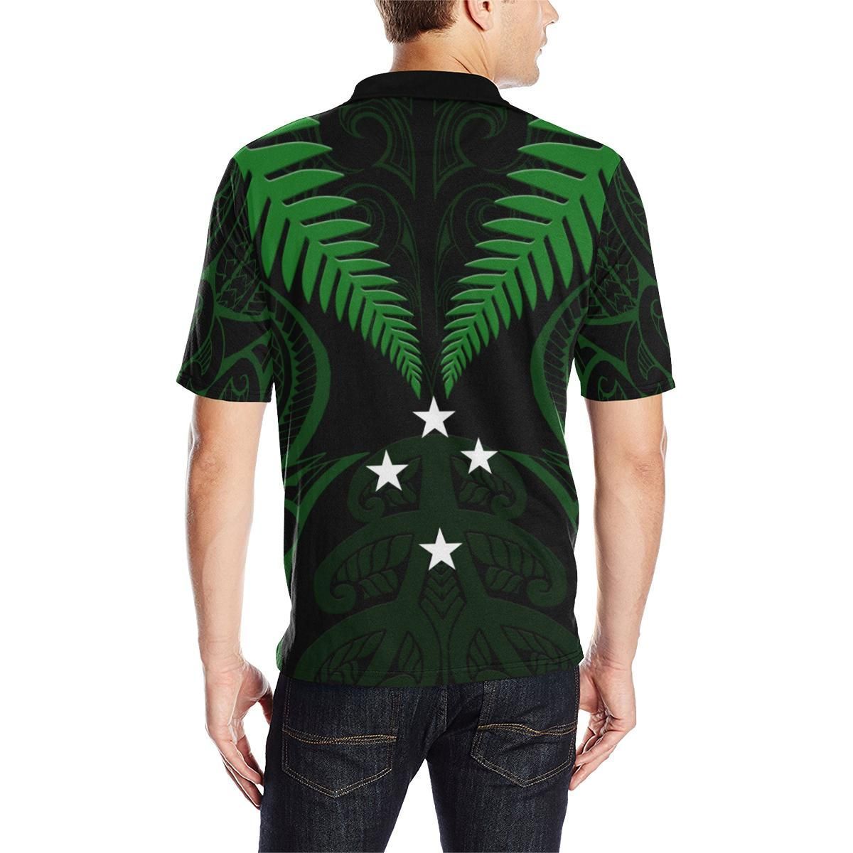 Polynesian Pride Apparel Silver Fern Polo Shirt Lost In Forest Green - Polynesian Pride