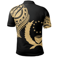 Polynesian Pride Apparel Pohnpei State Polo Shirt Micronesian Tatau Gold Patterns - Polynesian Pride
