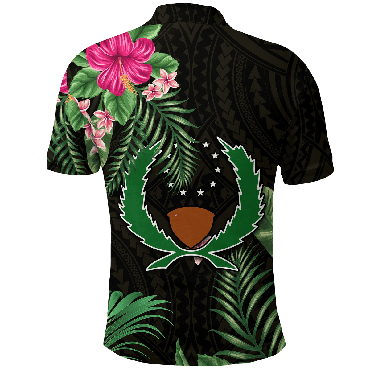 Polynesian Pride Apparel Pohnpei Micronesia Gold Polo Shirt Tropical Flowers - Polynesian Pride