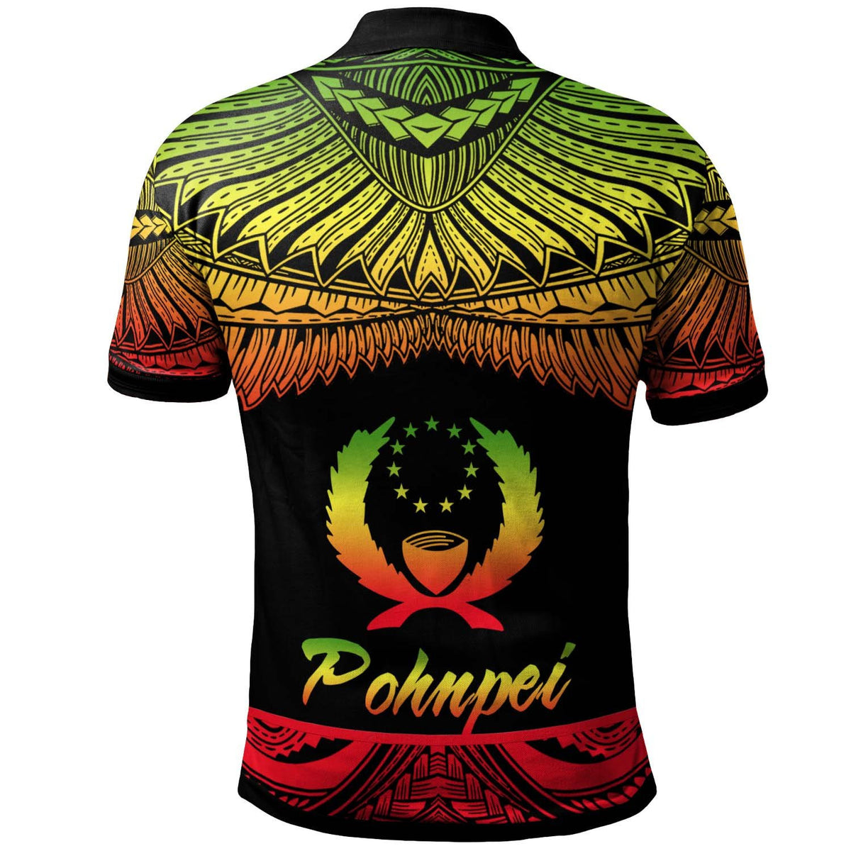 Polynesian Pride Apparel Pohnpei Polo Shirt Polynesian Tattoo Reggae Version - Polynesian Pride