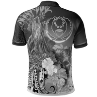 Polynesian Pride Apparel Pohnpei Polo Shirt Humpback Whale With Tropical Flowers (White) - Polynesian Pride