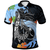 Polynesian Pride Apparel Chuuk State Polo Shirt Fish Hooks and Wave Unisex Black - Polynesian Pride