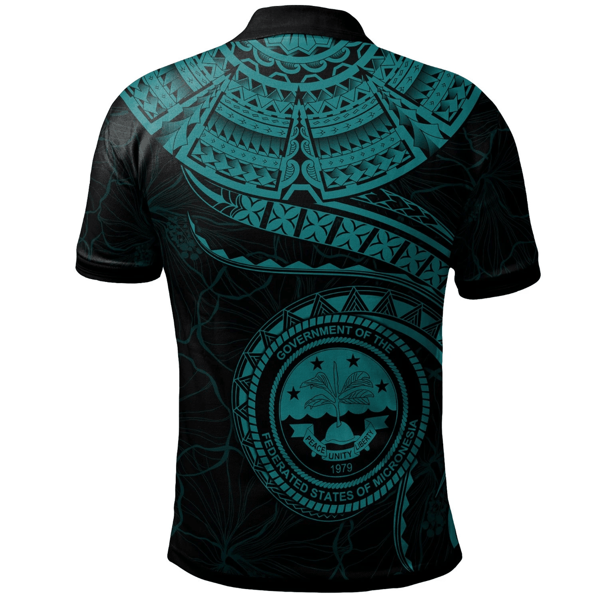 Polynesian Pride Apparel Federated States of Micronesia Polynesian Custom Polo Shirt FSM Waves (Turquoise) - Polynesian Pride