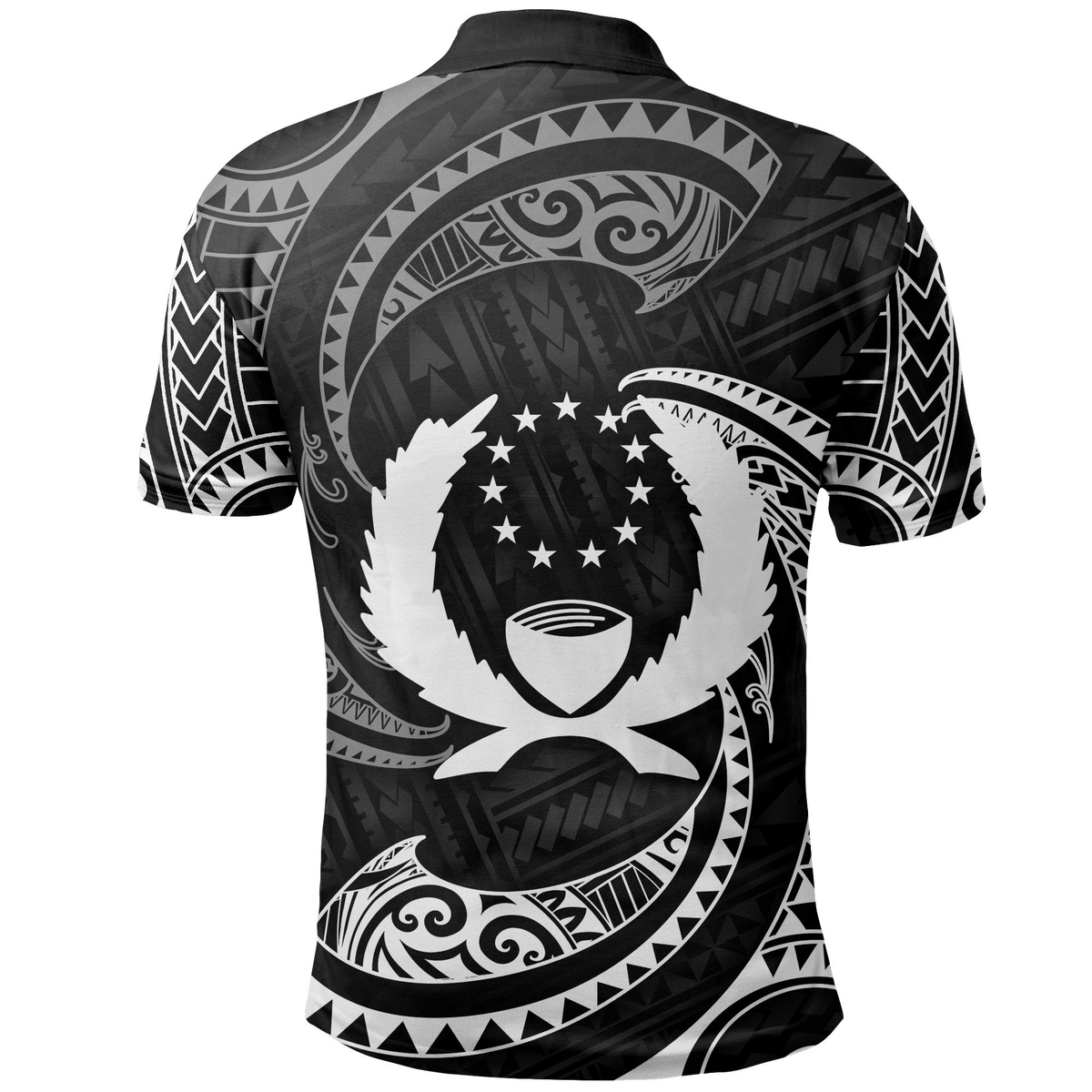 Polynesian Pride Apparel Pohnpei Micronesia Polo Shirt White Tribal Wave - Polynesian Pride