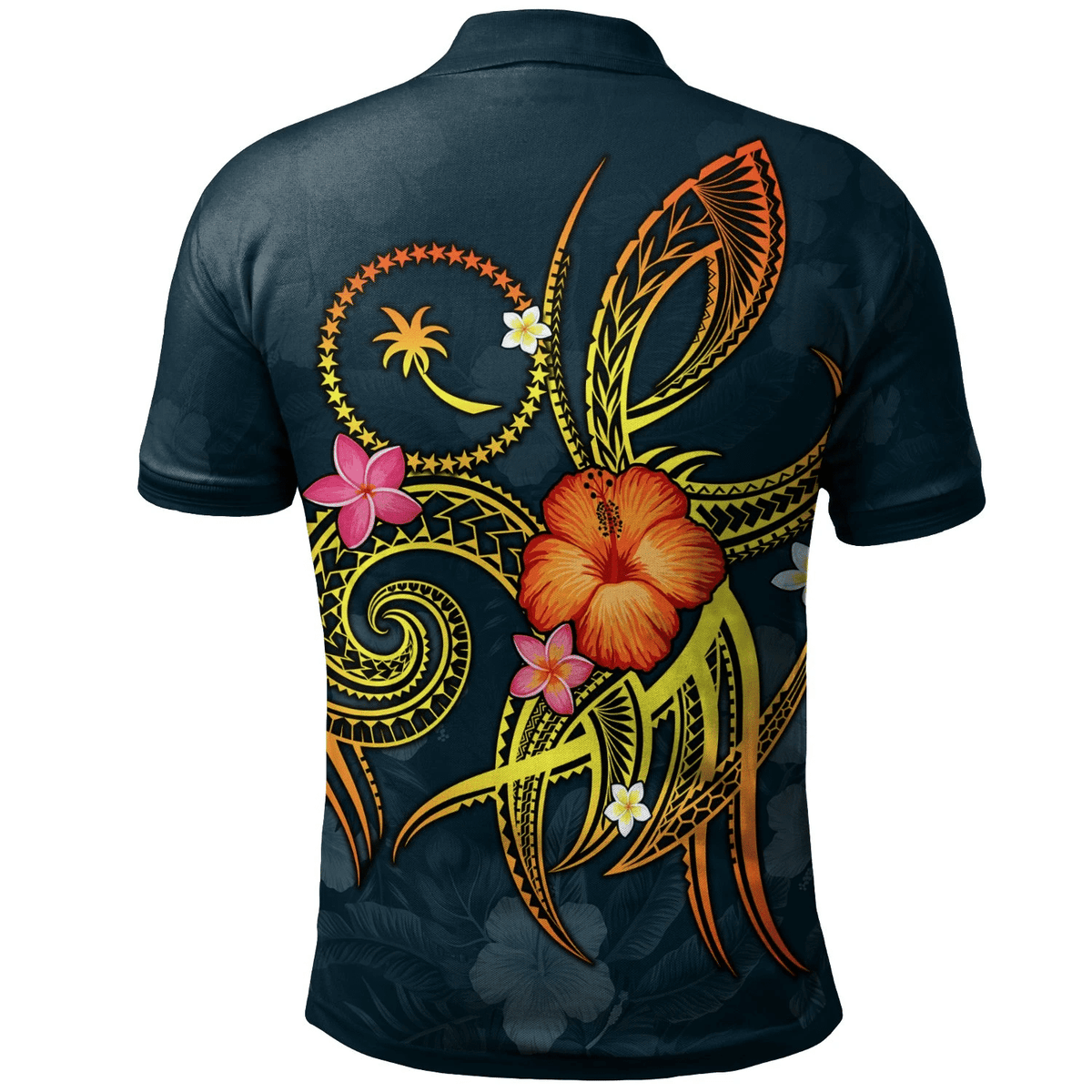 Polynesian Pride Apparel Chuuk Polynesian Polo Shirt Legend of Chuuk (Blue) - Polynesian Pride