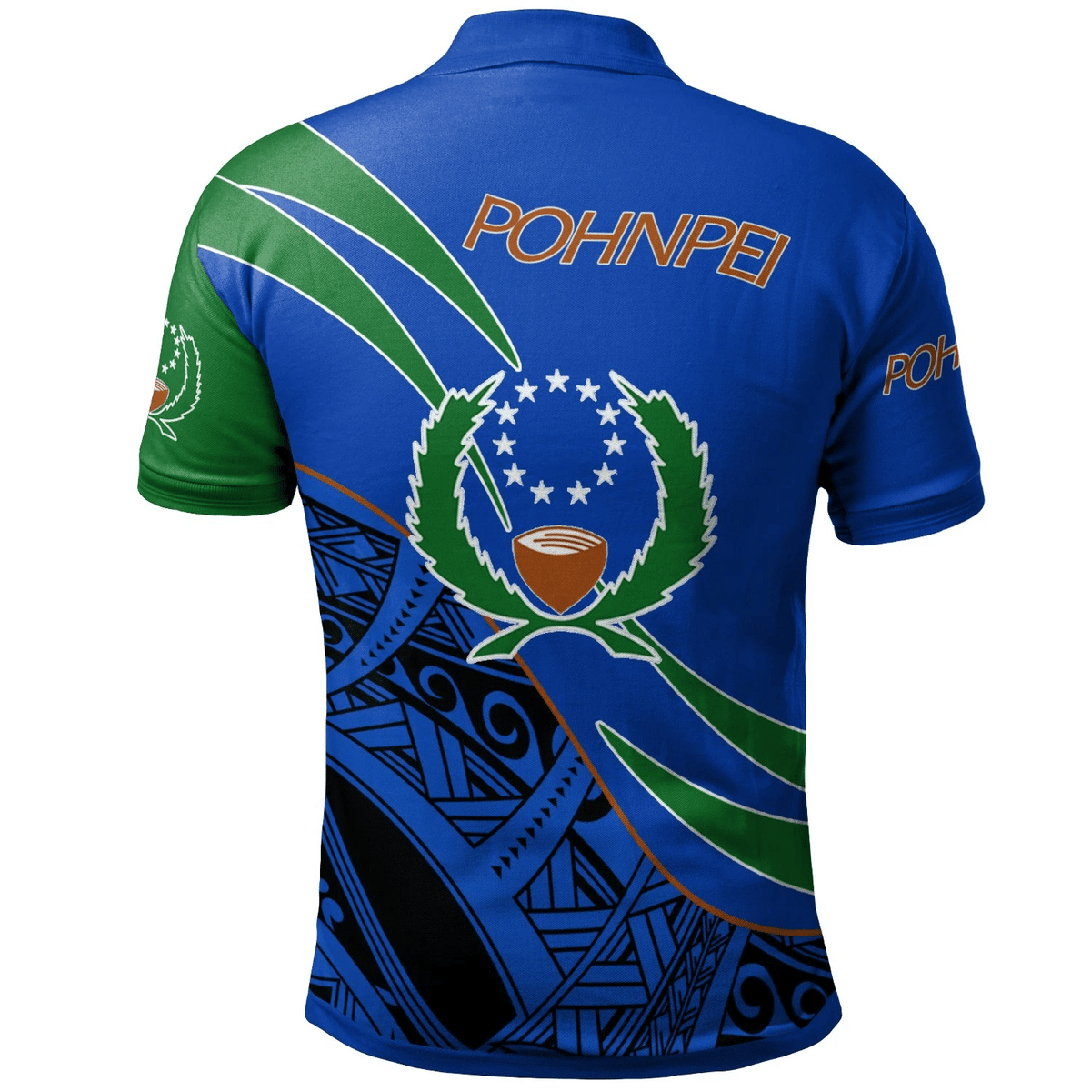 Polynesian Pride Apparel Pohnpei Polo Shirt Symmetrical Lines - Polynesian Pride