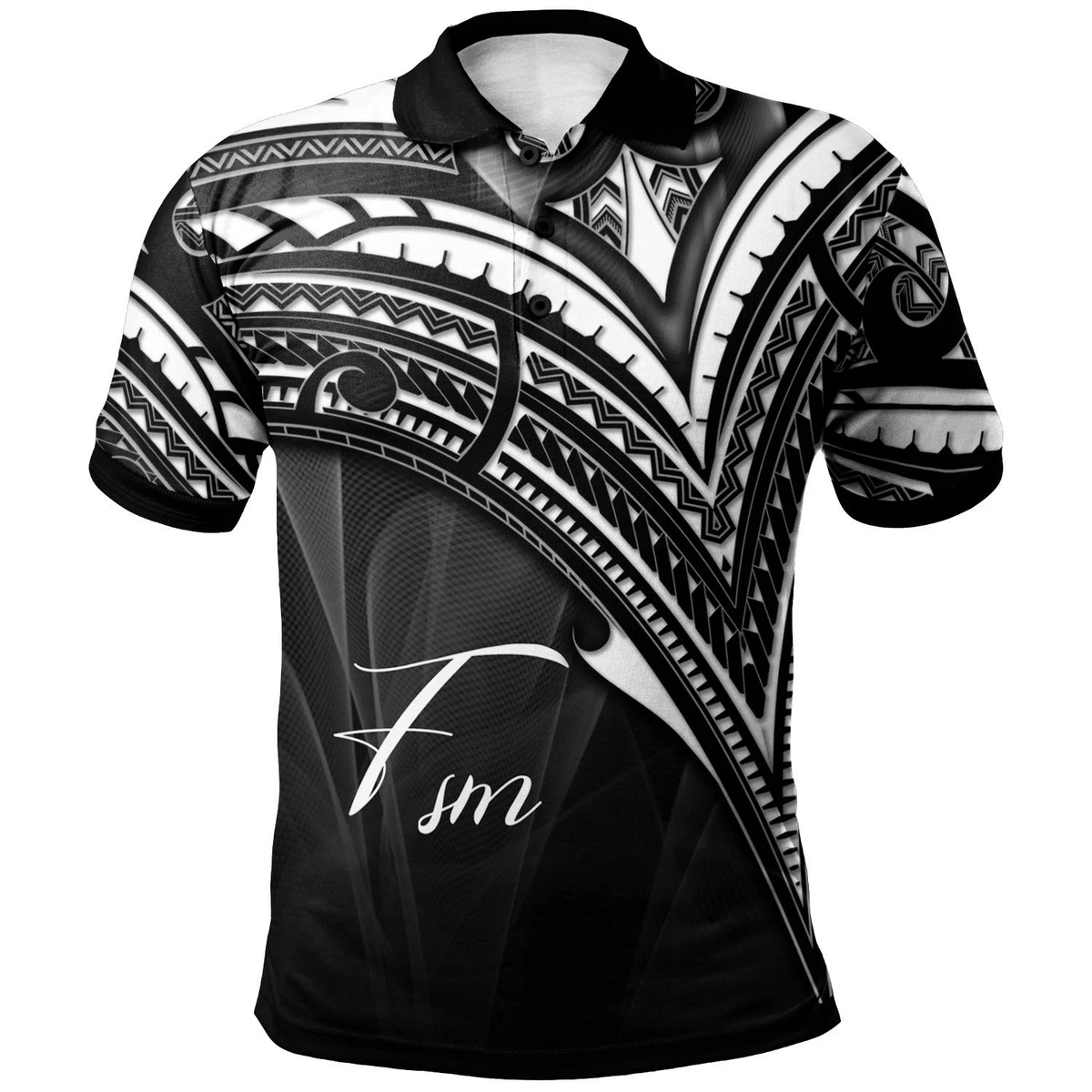 Polynesian Pride Apparel Federated States of Micronesia Polo Shirt Cross Style Unisex Black - Polynesian Pride