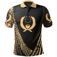 Polynesian Pride Apparel Pohnpei State Polo Shirt Gold Polynesian Patterns Sport Style Unisex Black - Polynesian Pride