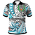 Polynesian Pride Apparel Pohnpei Polo Shirt Flower and Flow Unisex Blue - Polynesian Pride