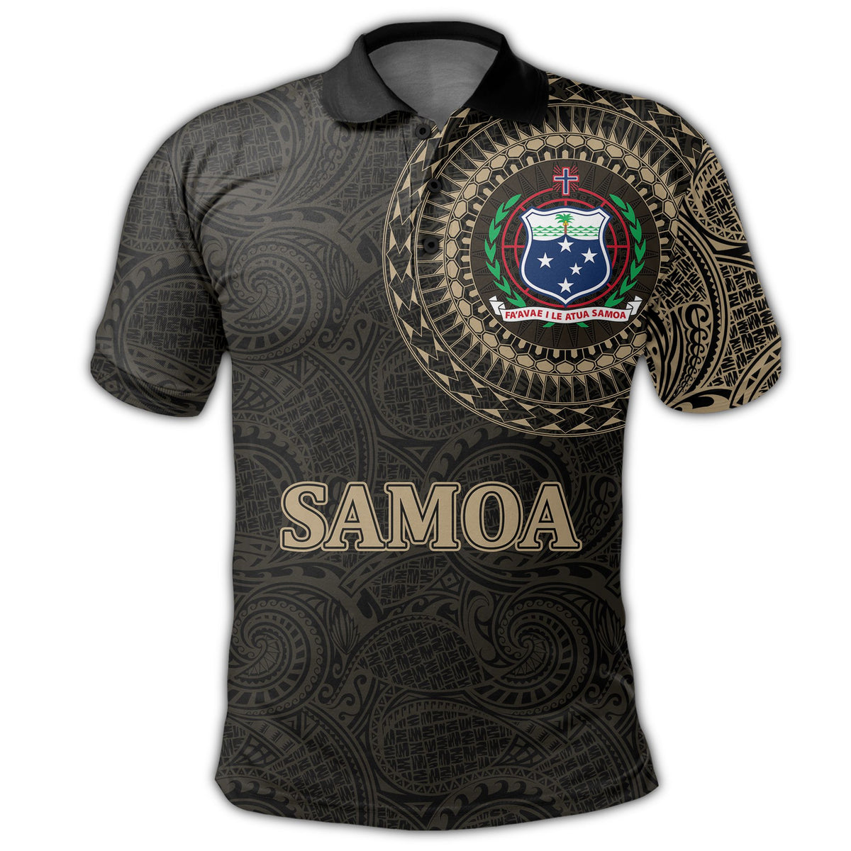 Polynesian Pride Apparel Samoa Polo Shirt Samoan Coat Of Arms Special Arms Polo Shirt - Polynesian Pride