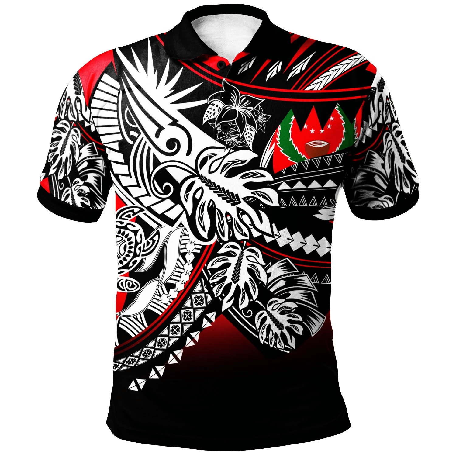 Polynesian Pride Apparel Pohnpei Polo Shirt Tribal Jungle Red Pattern Unisex Red - Polynesian Pride