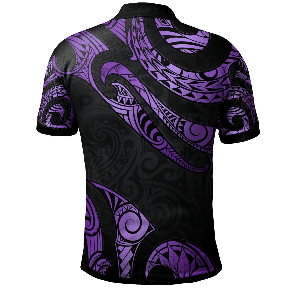 Polynesian Pride Apparel Chuuk Polo Shirt Polynesian Tattoo Purple Version - Polynesian Pride