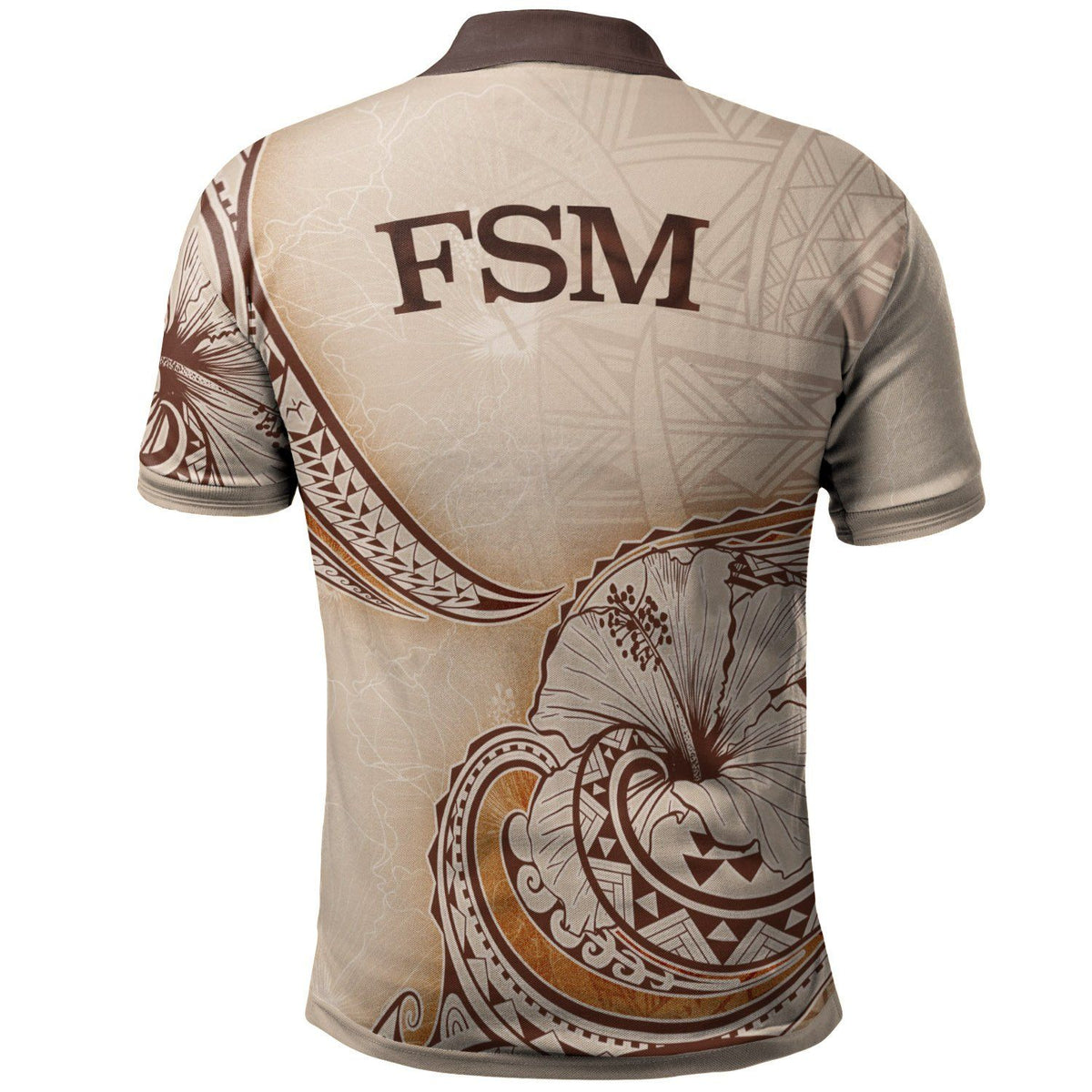 Polynesian Pride Apparel Federated States of Micronesia Polo Shirt Hibiscus Flowers Vintage Style - Polynesian Pride