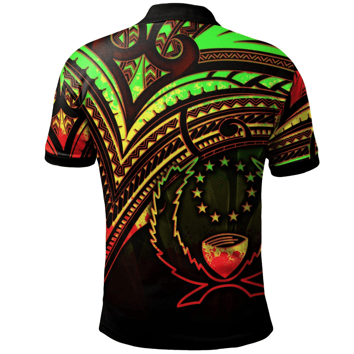 Polynesian Pride Apparel Pohnpei State Polo Shirt Reggae Color Cross Style - Polynesian Pride