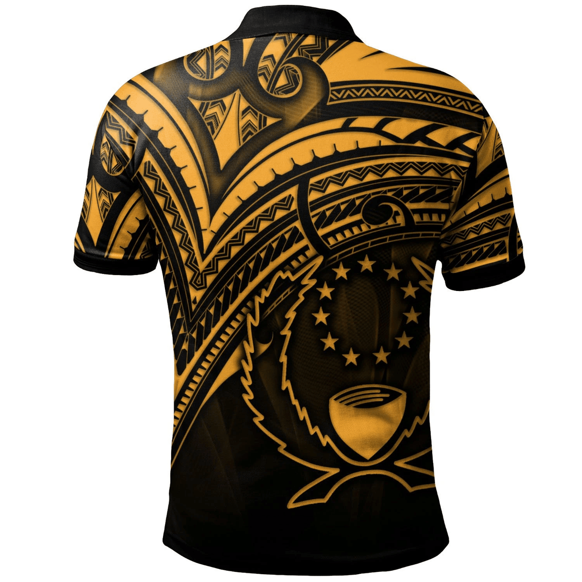 Polynesian Pride Apparel Pohnpei State Polo Shirt Gold Color Cross Style - Polynesian Pride