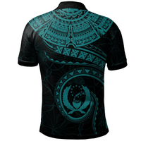Polynesian Pride Apparel Pohnpei Polynesian Polo Shirt Pohnpei Waves (Turquoise) - Polynesian Pride