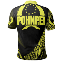 Polynesian Pride Apparel Pohnpei State Polo Shirt Yellow Polynesian Patterns Sport Style - Polynesian Pride