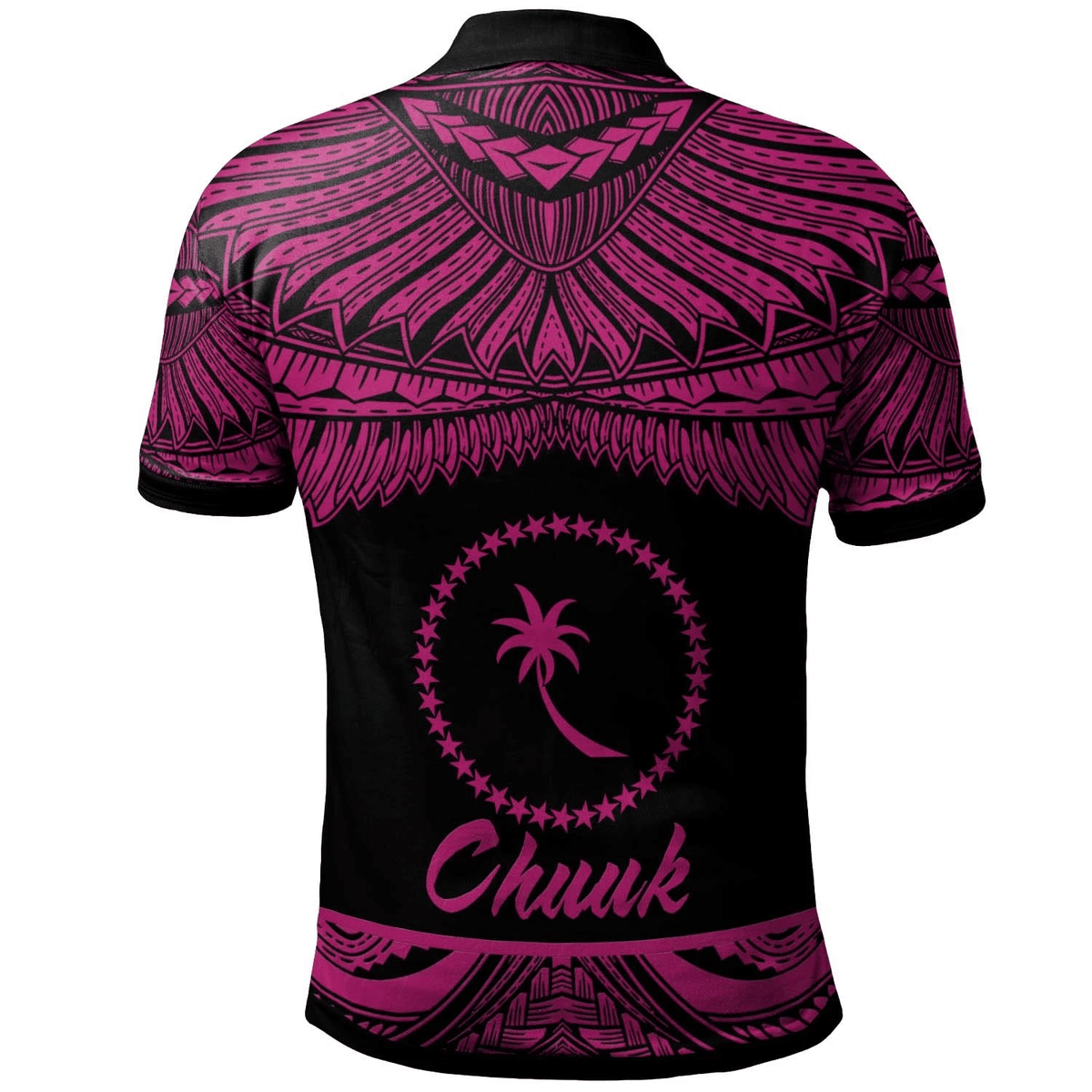 Polynesian Pride Apparel Chuuk Polo Shirt Polynesian Tattoo Pink Version - Polynesian Pride