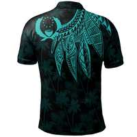 Polynesian Pride Apparel Pohnpei Polo Shirt Polynesian Wings (Turquoise) - Polynesian Pride