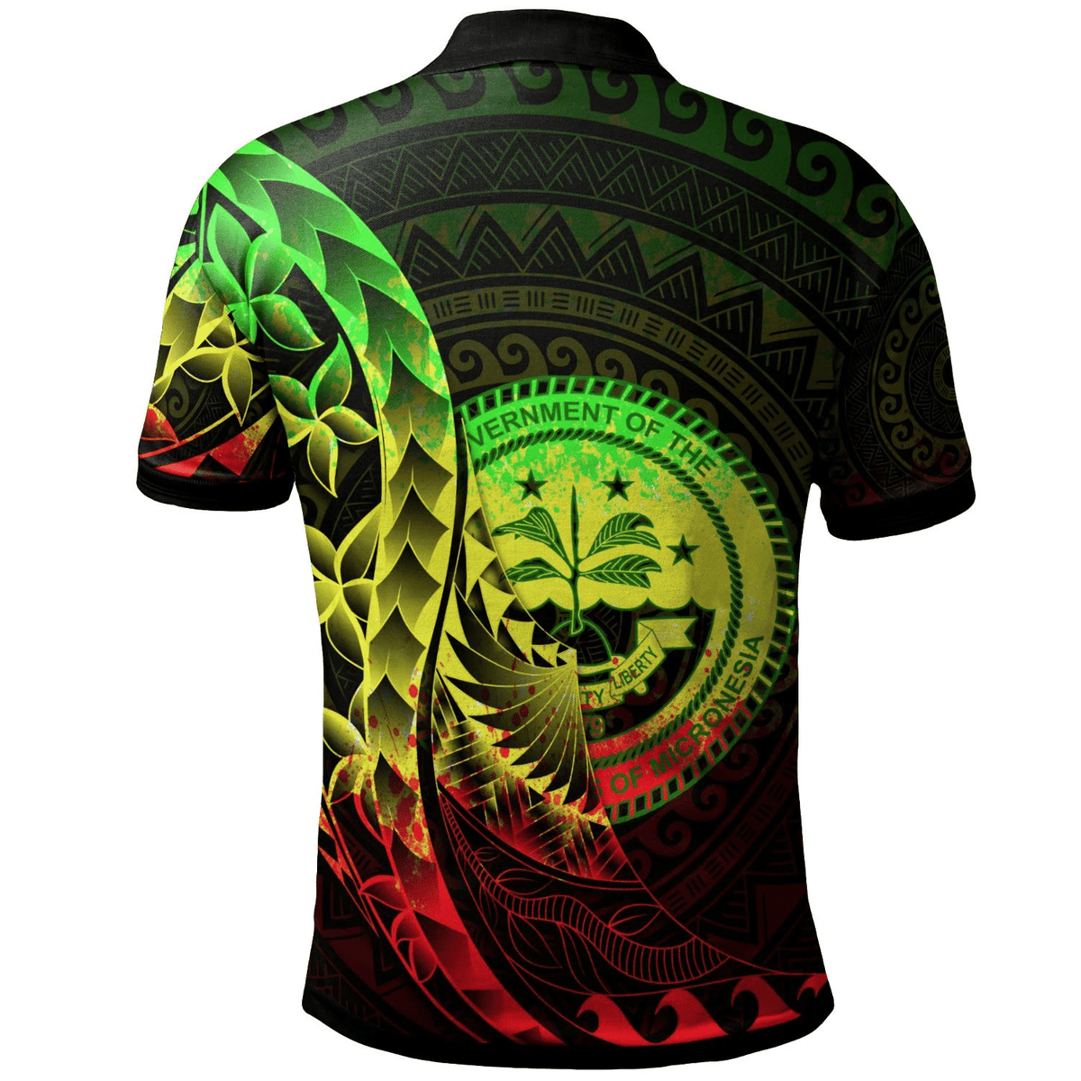 Polynesian Pride Apparel Federated States of Micronesia Polo Shirt Polynesian Pattern Style Reggae Color - Polynesian Pride