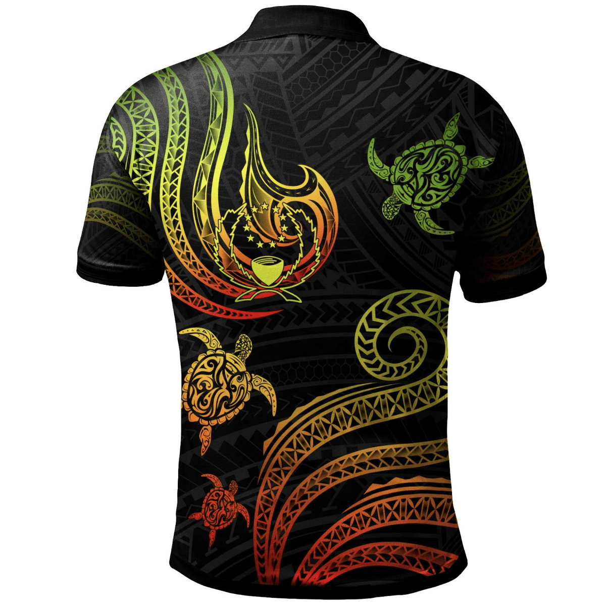 Polynesian Pride Apparel Pohnpei Polo Shirt Polynesian Turtle With Pattern Reggae - Polynesian Pride