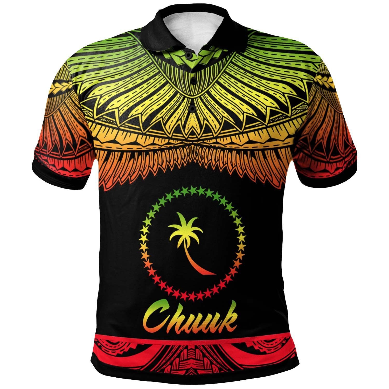 Polynesian Pride Apparel Chuuk Polo Shirt Polynesian Tattoo Reggae Version Unisex Reggae - Polynesian Pride