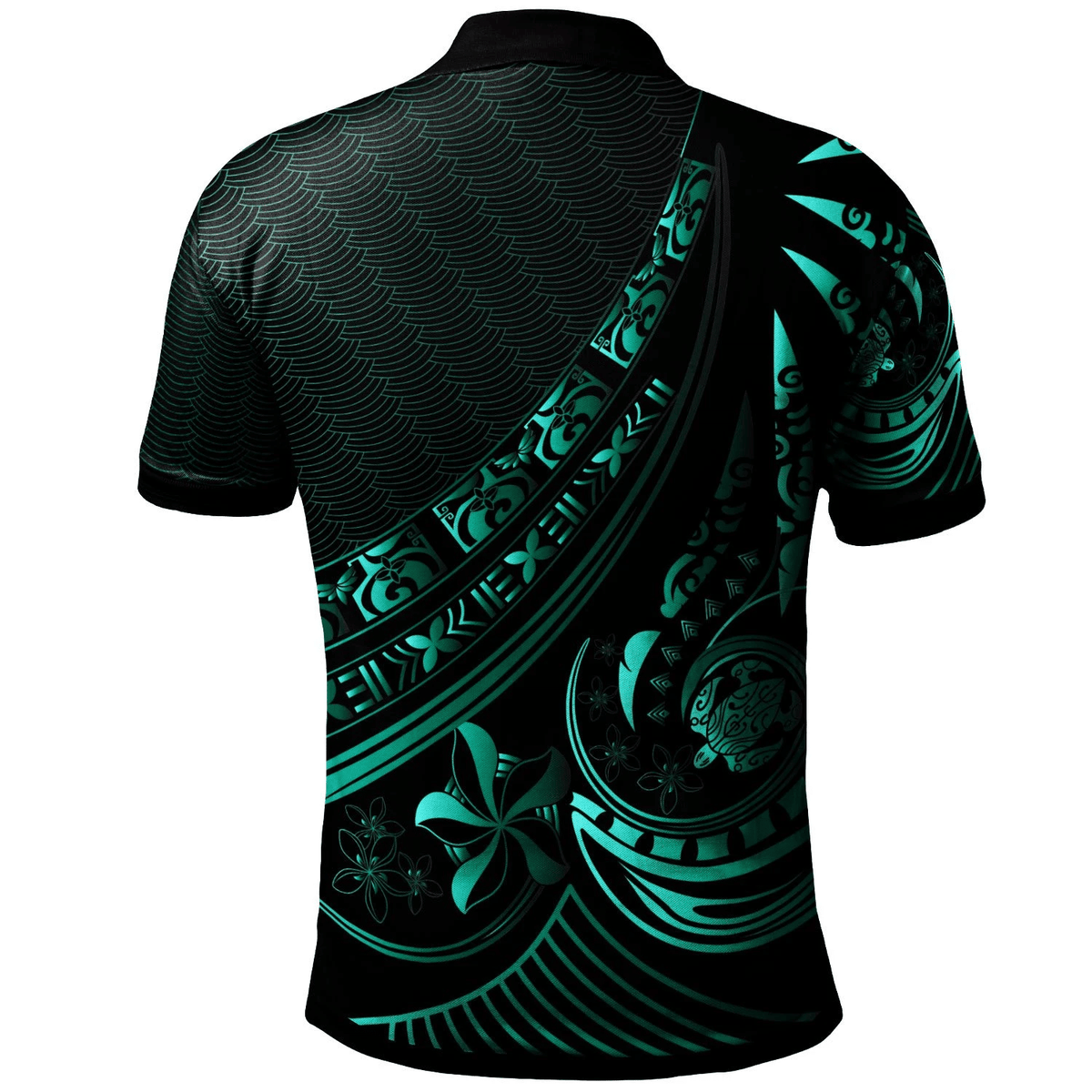 Polynesian Pride Apparel Chuuk Polo Shirt The Flow Of The Ocean Green - Polynesian Pride