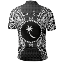 Polynesian Pride Apparel Chuuk Polo Shirt Chuuk Flag Map Polynesian Tattoo Black - Polynesian Pride