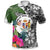 Polynesian Pride Apparel Niue Polo Shirt White Turtle Plumeria Banana Leaf Unisex Black - Polynesian Pride