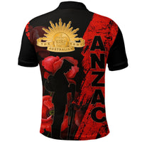 Polynesian Pride Clothing ANZAC Day Soldier Silhouette Remembrance Polo Shirt - Polynesian Pride