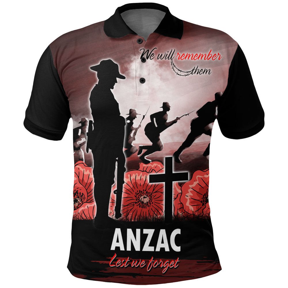 Polynesian Pride Clothing ANZAC Day We Will Remember Them Special Version Polo Shirt - Polynesian Pride