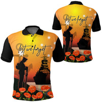 Polynesian Pride Clothing ANZAC Day Navy Soldier Polo Shirt Black - Polynesian Pride