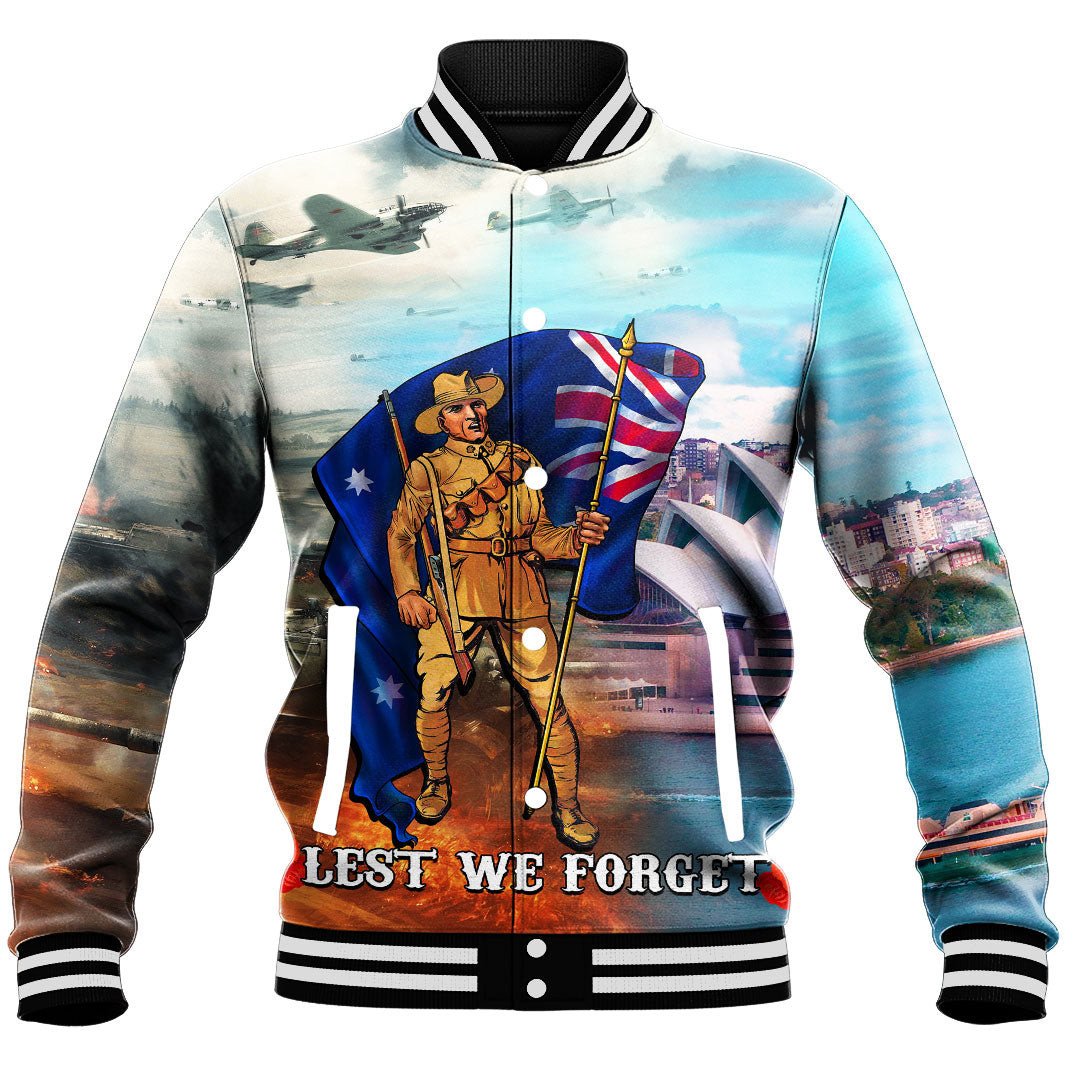 Polynesian Pride Clothing - Anzac Day Australia Peace Baseball Jacket - Polynesian Pride