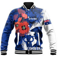 Polynesian Pride Clothing - (Custom) Anzac Day Silhouette Soldier Baseball Jacket - Polynesian Pride
