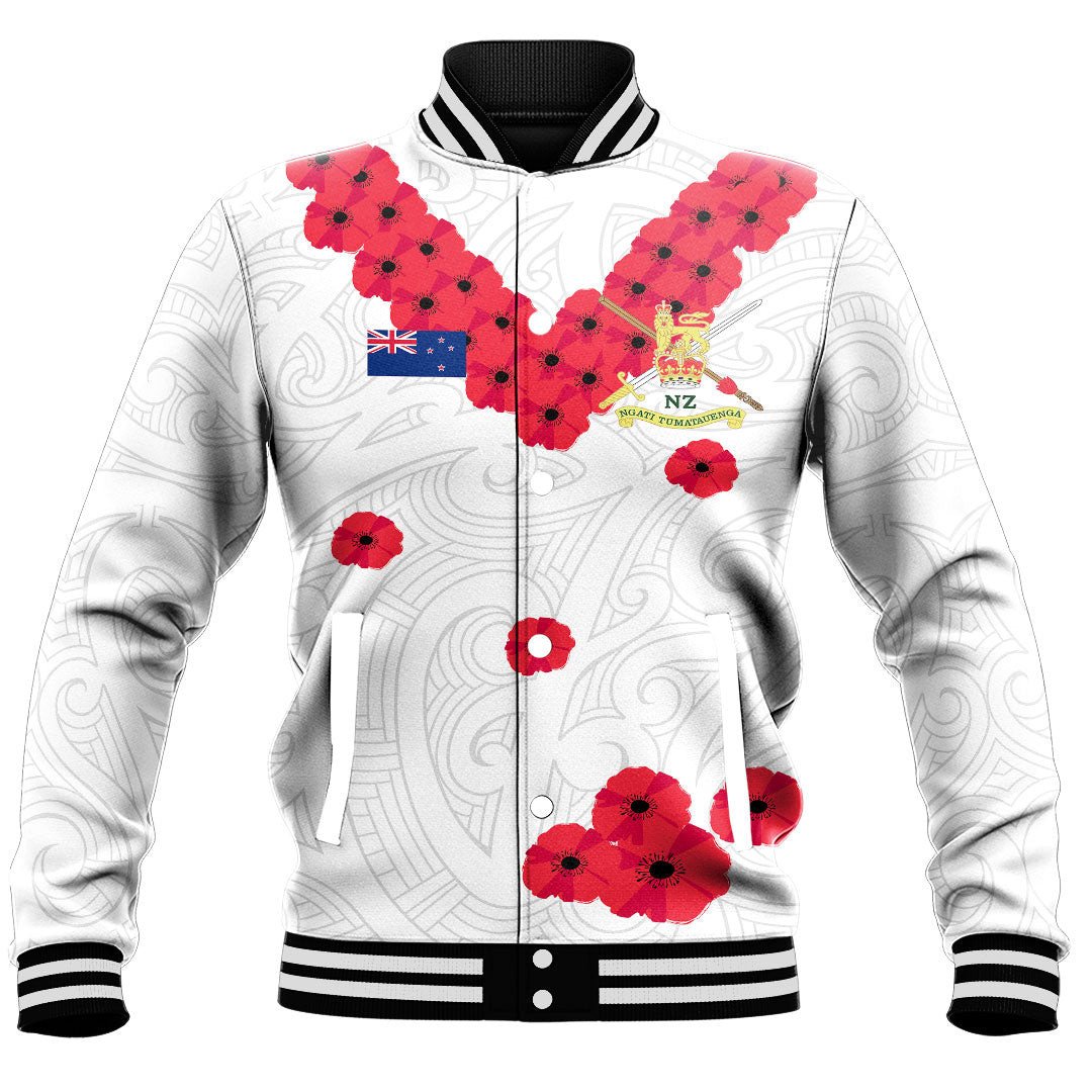 Polynesian Pride Clothing - New Zealand Anzac Day Army Baseball Jacket - Polynesian Pride