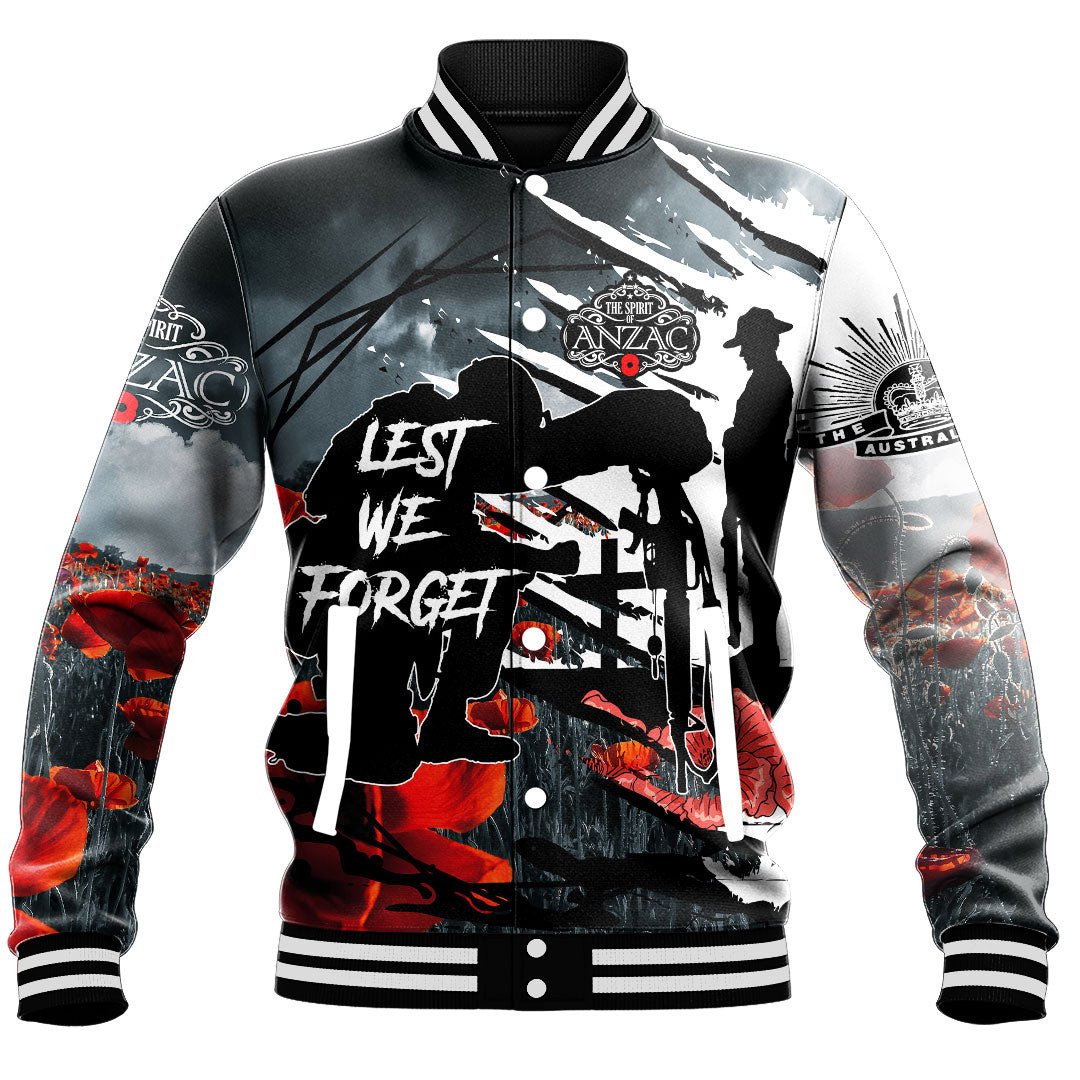 Polynesian Pride Clothing - Spirit Anzac Day Soldier Baseball Jacket - Polynesian Pride