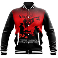 Polynesian Pride Clothing - Anzac Day For Those Who Leave Never To Ruturn Baseball Jacket - Polynesian Pride