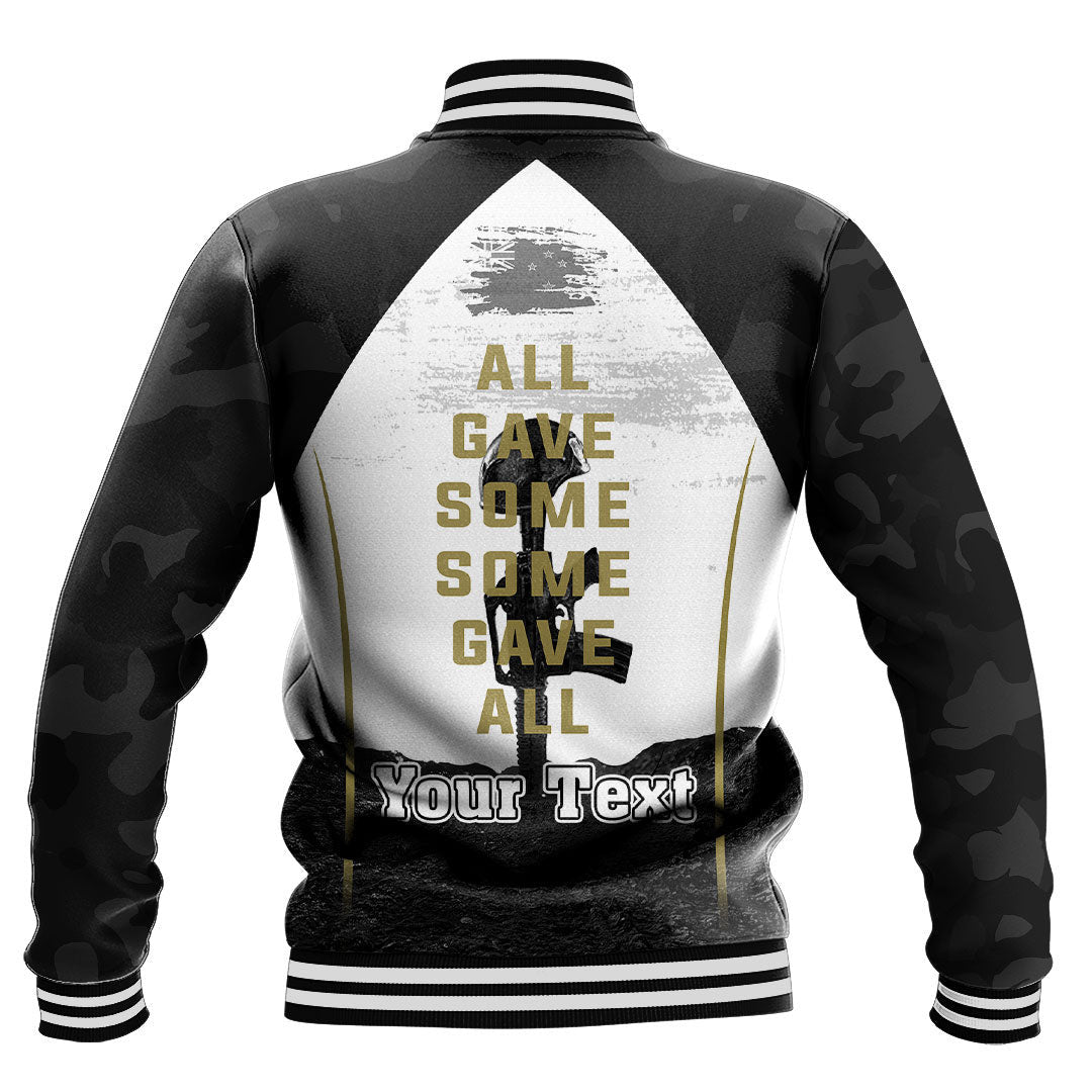 Polynesian Pride Clothing - (Custom) Anzac Day We Will Never Forget Baseball Jacket - Polynesian Pride