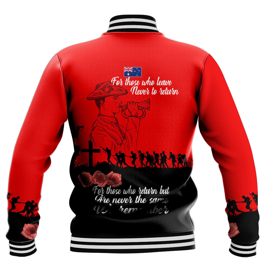 Polynesian Pride Clothing - Lest We Forget For Those Who Leave Never To Return Baseball Jacket - Polynesian Pride