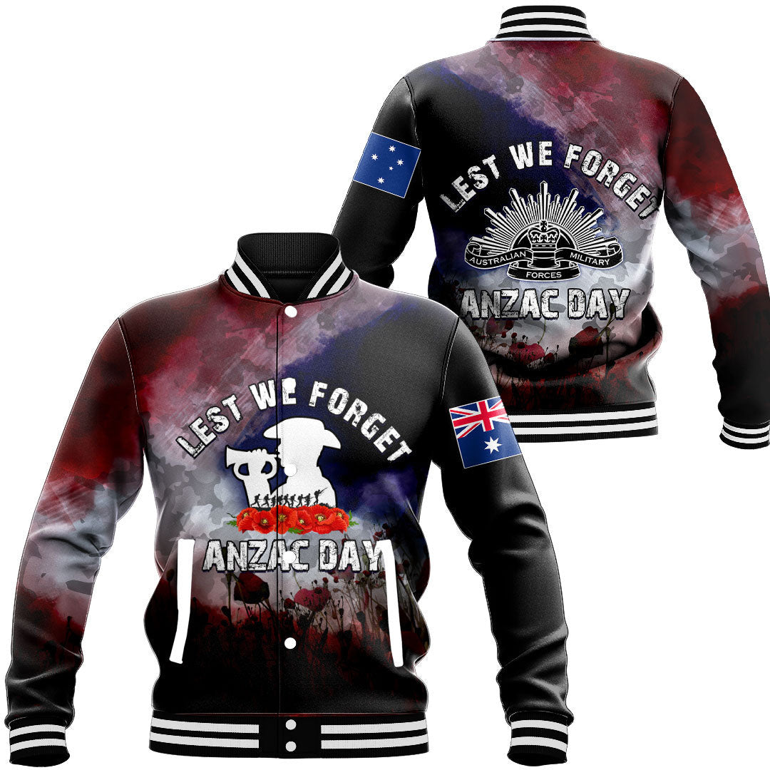 Polynesian Pride Clothing - Anzac Day The Australian Army Baseball Jacket Unisex Black - Polynesian Pride