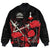 Polynesian Pride Clothing - (Custom) Anzac Day Camouflage Poppy & Barbed Wire Bomber Jacket Unisex Black - Polynesian Pride