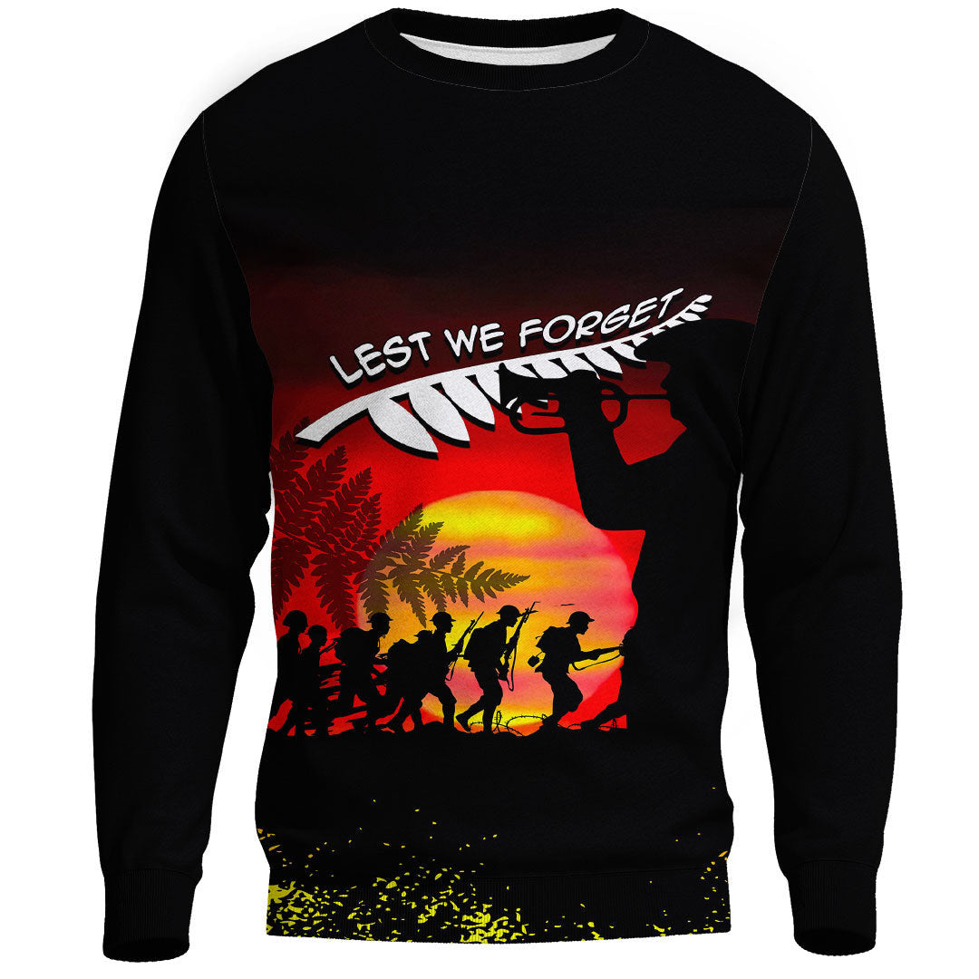 Polynesian Pride Clothing - Anzac Lest We Forget Sun.Sweatshirt - Polynesian Pride