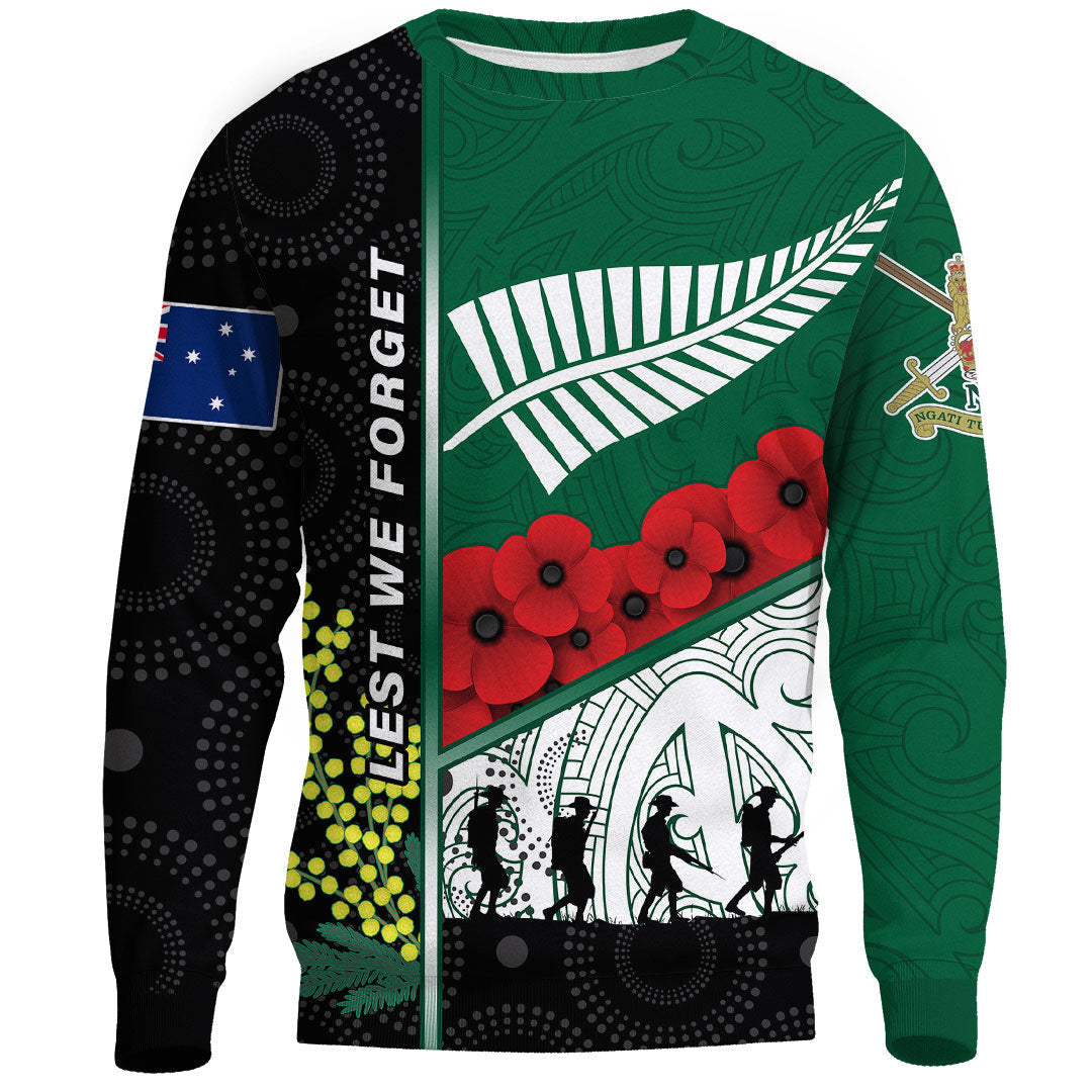 Polynesian Pride Clothing - (Custom) Australia Indigenous & New Zealand Maori Anzac.Sweatshirt - Polynesian Pride