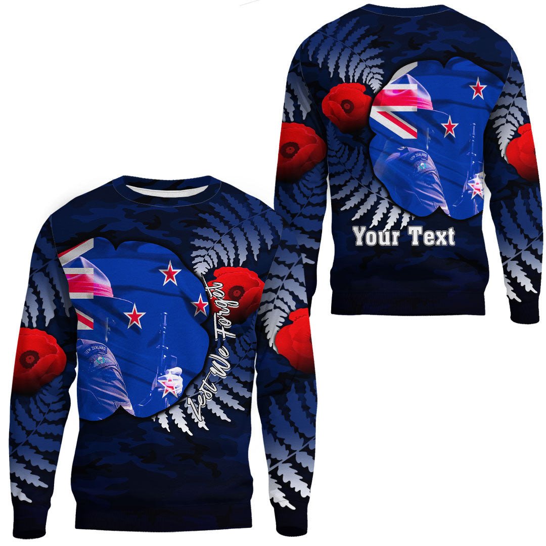Polynesian Pride Clothing - (Custom) New Zealand Anzac Day Poppy.Sweatshirt Unisex Black - Polynesian Pride