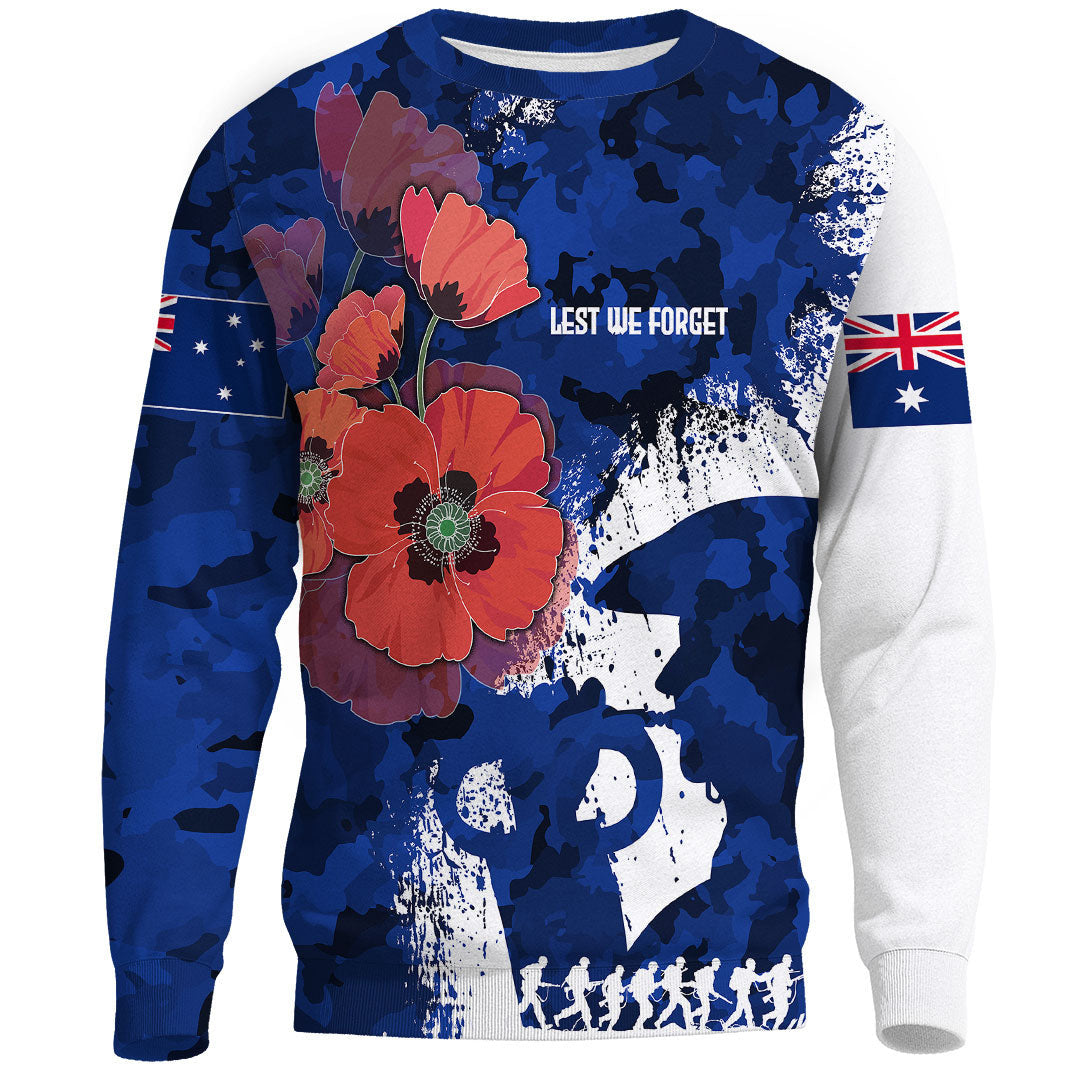 Polynesian Pride Clothing - Anzac Day Silhouette Soldier.Sweatshirt - Polynesian Pride